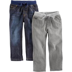 imageSimple Joys by Carters Baby Boys 2Pack Pull on Denim PantGreyDenim