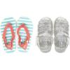 imageSimple Joys by Carters Girls and Toddlers Kimmie Nora Jelly Sandal SetSilverTurquoise Blue Stripe