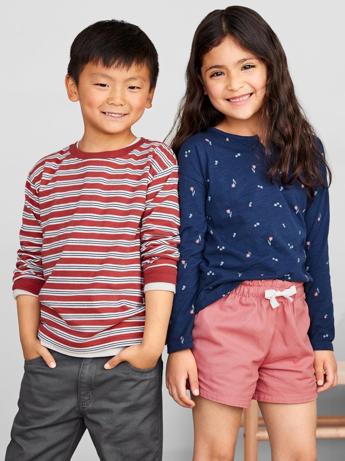 imageSimple Joys by Carters Girls Knit Shorts Pack of 2Coral PinkNavy Stripe