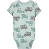 imageSimple Joys by Carters BabyBoys 6Pack ShortSleeve BodysuitBearConstructionRhinoStripe