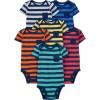 imageSimple Joys by Carters BabyBoys 6Pack ShortSleeve BodysuitColor BlockRugby Stripe