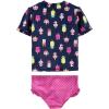 imageSimple Joys by Carters Toddlers and Baby Girls 2Piece Assorted Rashguard SetsNavy PopsiclesPink Dots
