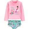 imageSimple Joys by Carters Toddlers and Baby Girls 2Piece Assorted Rashguard SetsAqua Green SwanPink Mermaid