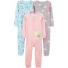imageSimple Joys by Carters babyboys 3pack Snug Fit Footless Cotton PajamasBallerinaMoonBee