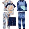 Grey Cars/Navy Stripe/Text Print