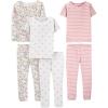Grey Dots/Pink Stripe/White Ditsy Floral