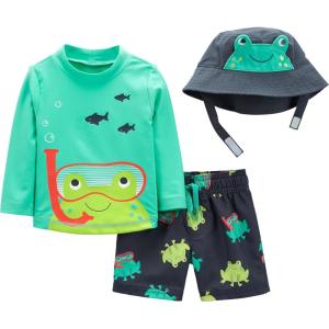 imageSimple Joys by Carters BabyBoys Swimsuit Trunk and Rashguard SetFrogs