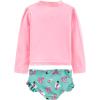 image:imageSimple Joys by Carters babygirls 2Piece Assorted Rashguard SetsAqua Green SwanPink Mermaid