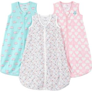 image:imageSimple Joys by Carters unisexbaby 2pack Microfleece Longsleeve SleepbagHeartsOwl