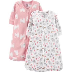 image:imageSimple Joys by Carters unisexbaby 2pack Microfleece Longsleeve SleepbagPink CatWhite Animal