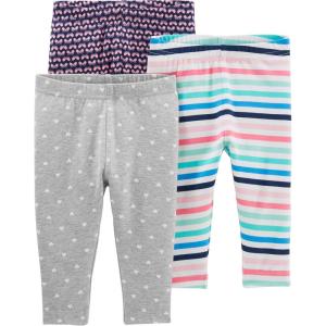 image:imageSimple Joys by Carters girls 3pack LeggingsButterfliesHeartsStripe