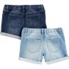 image:imageSimple Joys by Carters Girls Denim Shorts Pack of 2Dark DenimLight Denim