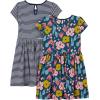 image:imageSimple Joys by Carters babygirls Shortsleeve and Sleeveless Dress Sets Pack of 2Indigo FloralWhite Stripe