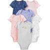 image:imageSimple Joys by Carters BabyGirls 6Pack ShortSleeve BodysuitMulticolorButterfliesDotsDucksStripe