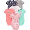 image:imageSimple Joys by Carters BabyGirls 6Pack ShortSleeve BodysuitMulticolorFloralOwlStripe