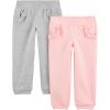 image:imageSimple Joys by Carters Girls 2Pack Fleece JoggersGreyPink