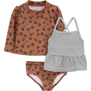 image:imageSimple Joys by Carters BabyGirls 3Piece Assorted Rashguard SetsStripeBrown Cheetah