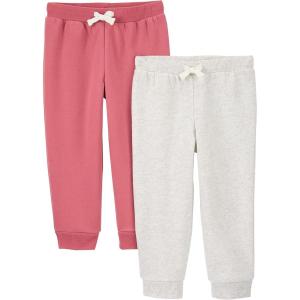 image:imageSimple Joys by Carters Girls 2Pack Fleece JoggersPink Heather