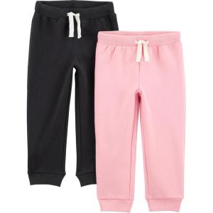 image:imageSimple Joys by Carters Girls 2Pack Fleece JoggersPinkBlack