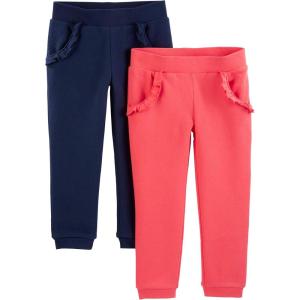 image:imageSimple Joys by Carters Girls 2Pack Fleece JoggersPinkNavy