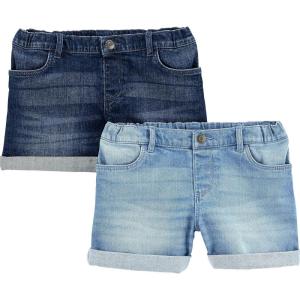 image:imageSimple Joys by Carters Girls Denim Shorts Pack of 2Dark DenimLight Denim
