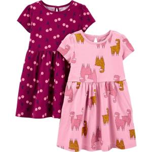 image:imageSimple Joys by Carters babygirls Shortsleeve and Sleeveless Dress Sets Pack of 2CherryLlama