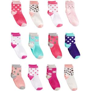 image:imageSimple Joys by Carters babyboys 12pack Neutral Sock LowAnimal PrintAvocadosCatDots