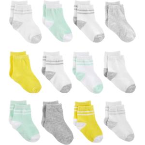 image:imageSimple Joys by Carters babyboys 12pack Neutral Sock LowMulticolorSolid Colors