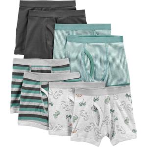 image:imageSimple Joys by Carters boys 8pack UnderwearDark GreyGreen Mini StripeGrey DinosaurStripe