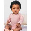 image:imageSimple Joys by Carters babygirls 4pack Longsleeve Textured BodysuitsDusty PinkGreyLight BurgundyWhite Floral