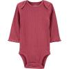 image:imageSimple Joys by Carters babygirls 4pack Longsleeve Textured BodysuitsDusty PinkGreyLight BurgundyWhite Floral