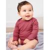 image:imageSimple Joys by Carters babygirls 4pack Longsleeve Textured BodysuitsDusty PinkGreyLight BurgundyWhite Floral