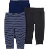 image:imageSimple Joys by Carters UnisexBaby 3Pack Thermal PantsBlackDark Blue StripeNavy