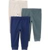 image:imageSimple Joys by Carters UnisexBaby 3Pack Thermal PantsGreen Stripe