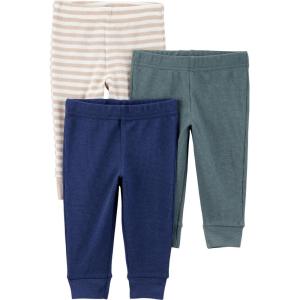 image:imageSimple Joys by Carters UnisexBaby 3Pack Thermal PantsGreen Stripe