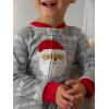 image:imageSimple Joys by Carters unisexchild Holiday Loosefit Flame Resistant Fleece Footed PajamasLight Grey SantaMint Green Christmas Print