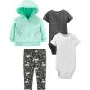 Black Dots/Mint Green Unicorn/White Snowflake/Floral