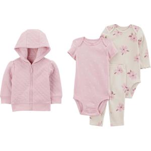 image:imageSimple Joys by Carters babygirls 4piece Jacket Pant and Bodysuit SetWhite Ground Floral