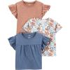 image:imageSimple Joys by Carters Baby and Toddler Girls 2Pack 4th of July TopsBrown DotsDenimWhite Floral