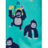 image:imageSimple Joys by Carters babyboys LooseFit Flame Resistant Fleece Footed PajamasDark Grey Monster TrucksLight Blue StripeTurquoise Blue Gorilla