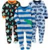 image:imageSimple Joys by Carters babyboys LooseFit Flame Resistant Fleece Footed PajamasCarsDinosaurSpace