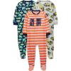 Grey Construction/Navy Dinosaur/Orange Stripe
