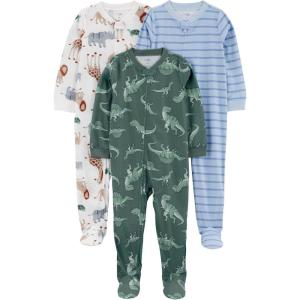 image:imageSimple Joys by Carters babyboys LooseFit Flame Resistant Fleece Footed PajamasDino Zoo Print