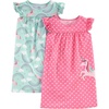 image:imageSimple Joys by Carters 2 Pack NightgownsMint Green RainbowPink Polka Dot