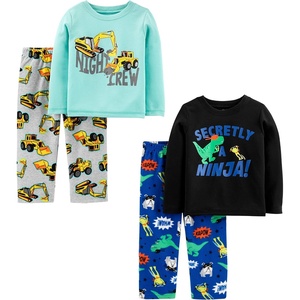 image:imageSimple Joys by Carters Boys 4 piece Pajama SetAqua Blue TrucksBlack DinosuarCobalt BlueGrey Construction