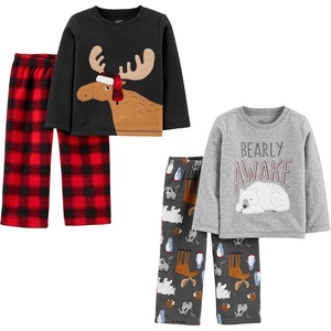 image:imageSimple Joys by Carters Boys 4 piece Pajama SetBlack ReindeerDark Grey Forest AnimalsGrey Polar BearBuffalo Plaid