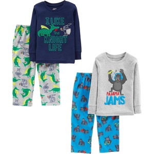 image:imageSimple Joys by Carters Boys 4 piece Pajama SetBlue GorillaGrey DragonNavy Text Print