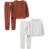 image:imageSimple Joys by Carters Girls 4 piece Playwear SetBrown Animal PrintGrey Dots