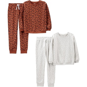 image:imageSimple Joys by Carters Girls 4 piece Playwear SetBrown Animal PrintGrey Dots