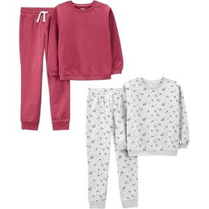 image:imageSimple Joys by Carters Girls 4 piece Playwear SetGrey FloralRaspberry Red
